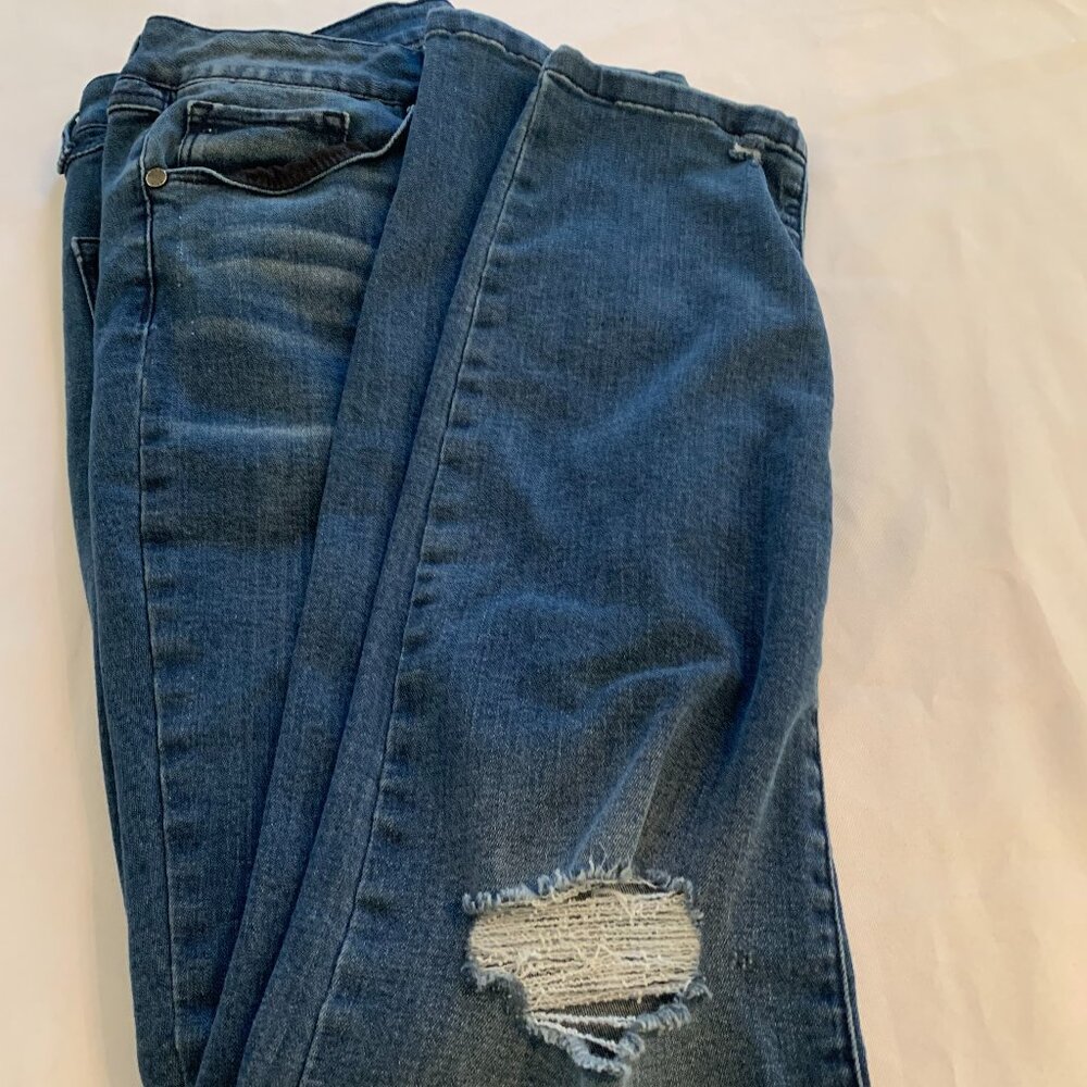 Kaari Mid Rise Skinny Ankle Distressed Jeans Size 12